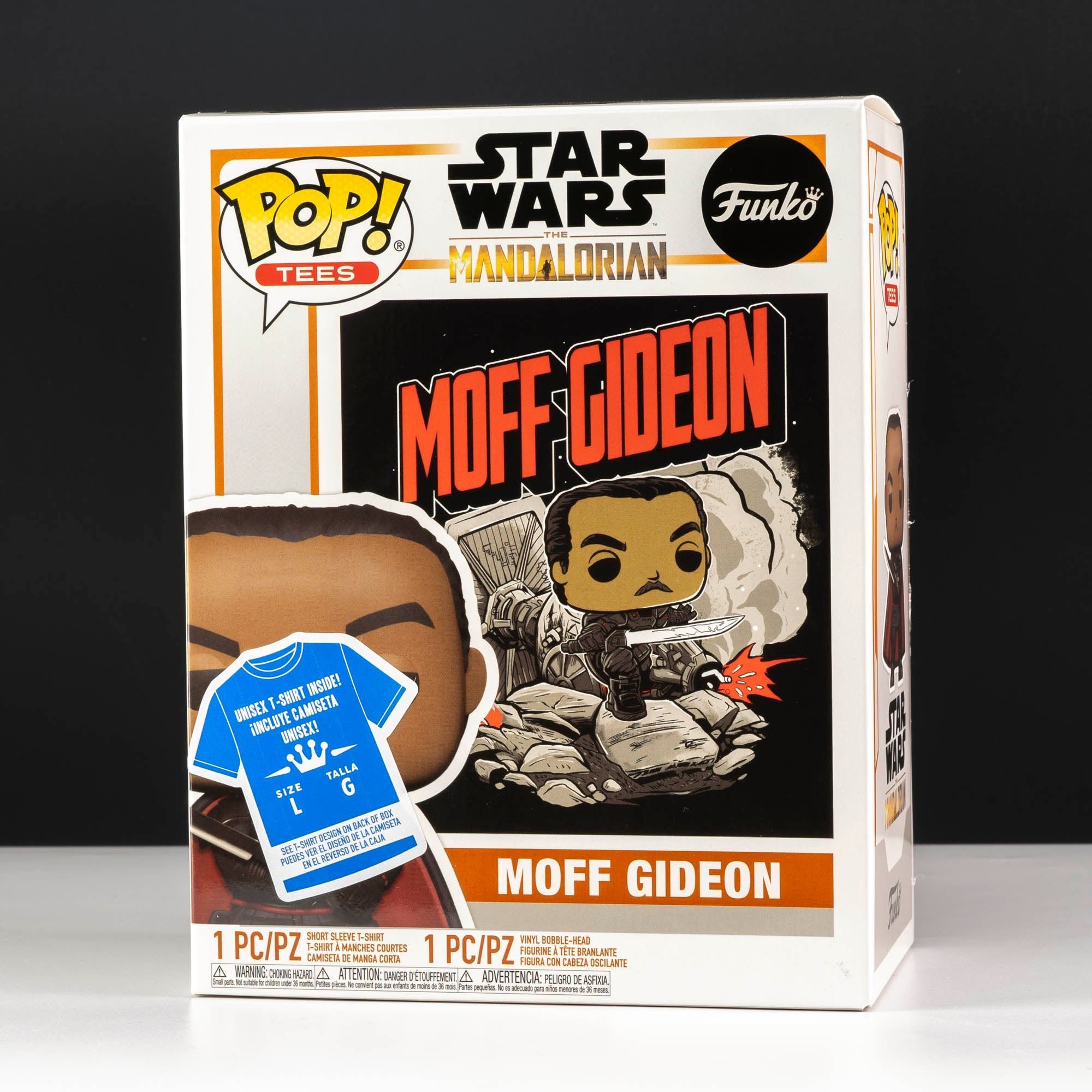 Star Wars The Mandalorian Moff Gideon Pop! Vinyl and Tee Set - GeekCore