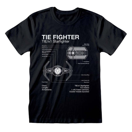 Star Wars Tie Fighter Sketch T - Shirt - GeekCore