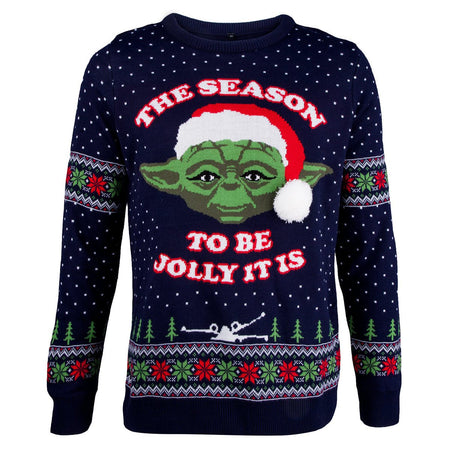 Star Wars Yoda Knitted Christmas Jumper - Large - GeekCore