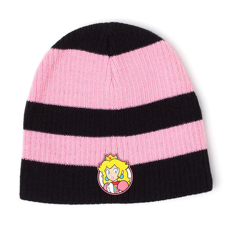 Super Mario Princess Peach Striped Beanie Hat - GeekCore