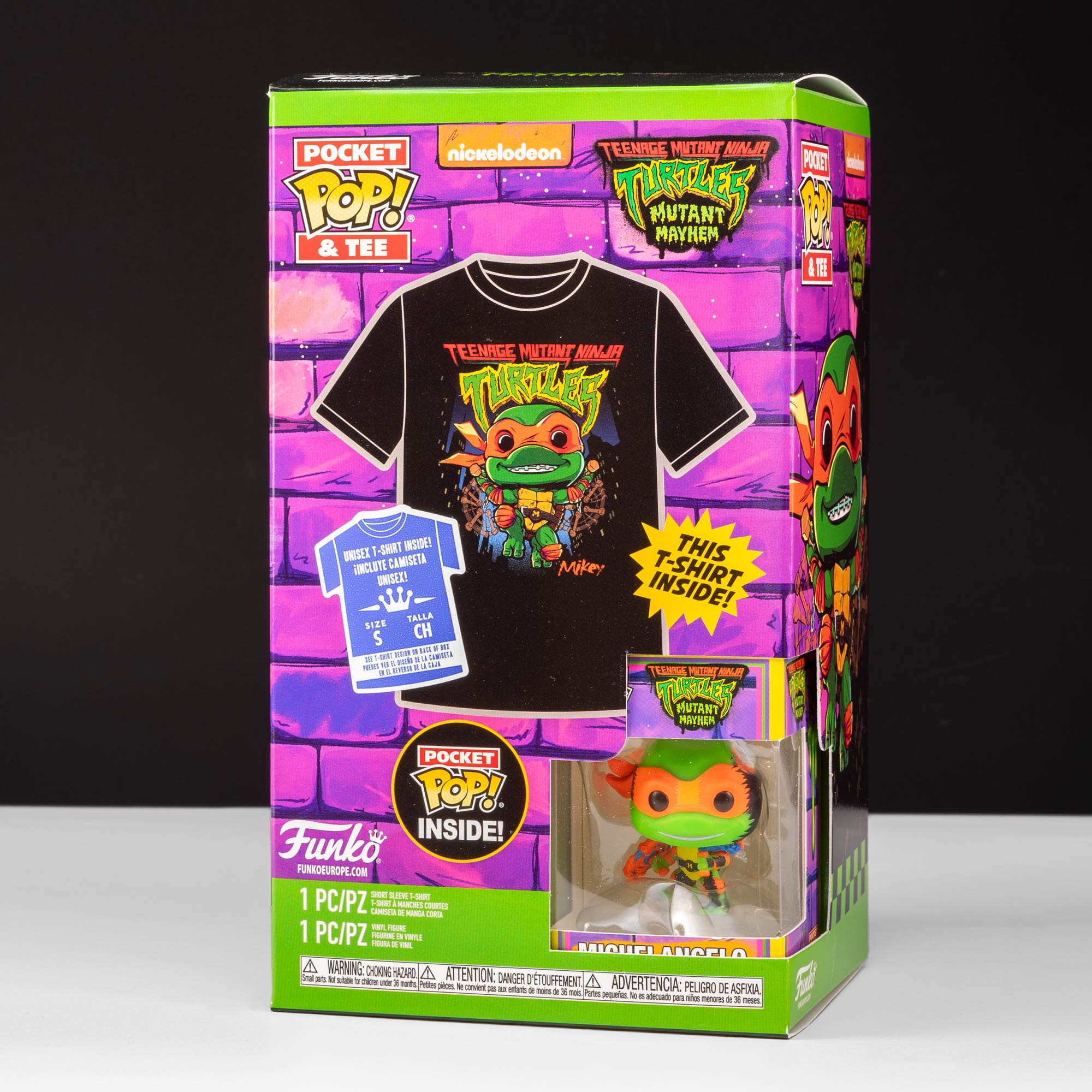 TMNT Mutant Mayhem Mikey Pocket Pop! Vinyl and Tee Set for Kids - GeekCore